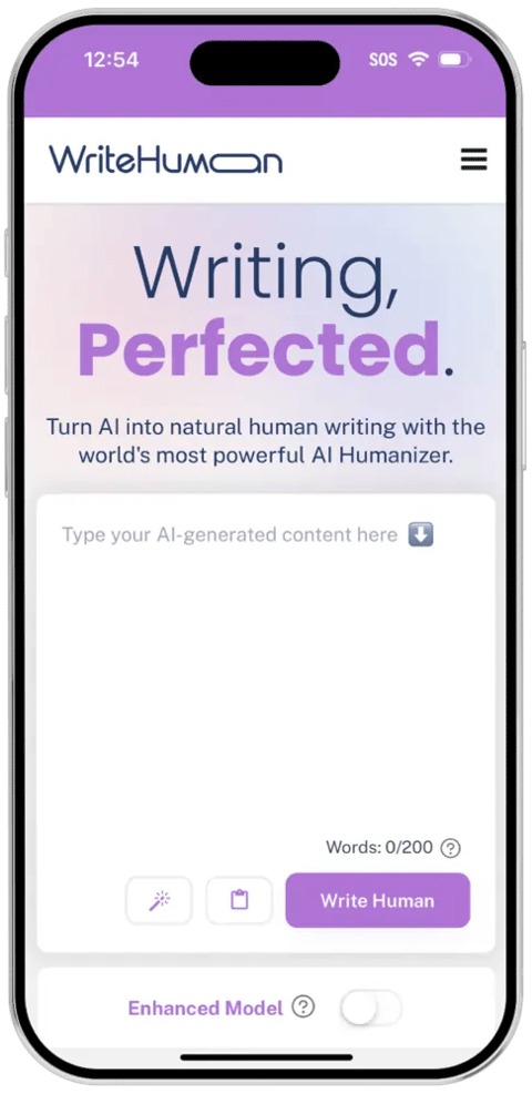 WriteHuman Mobile App
